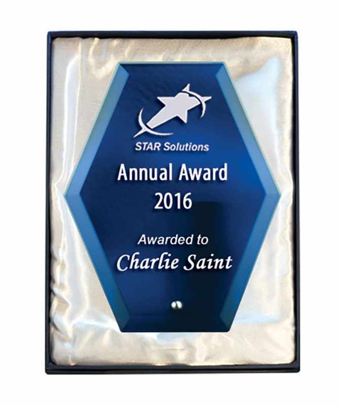 Laser Glass Hexagon-Blue