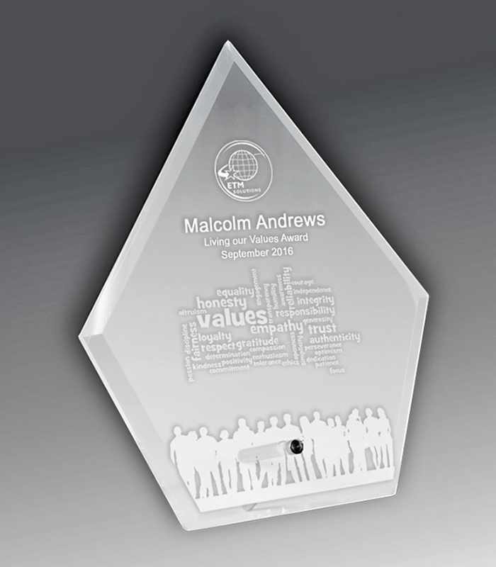 Laser Glass Arrowhead-Clear