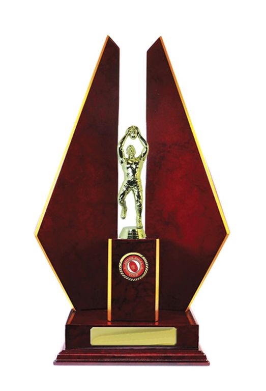 Timber Double Wing AFL Trophy with 25mm Centre