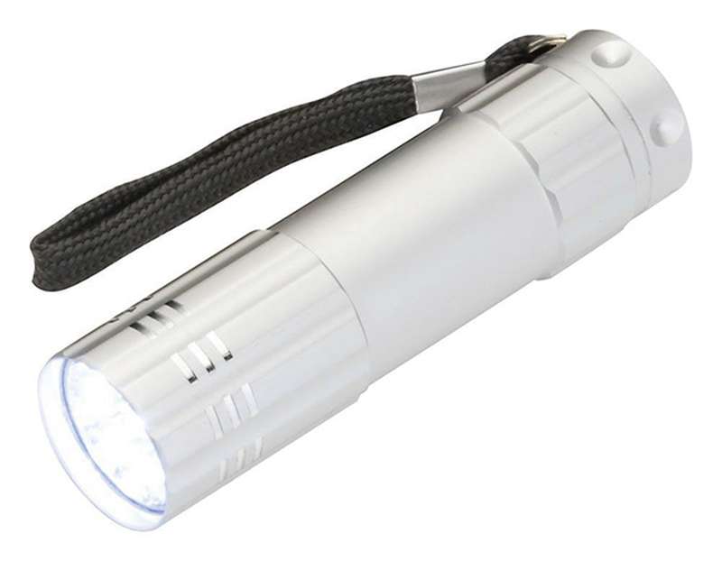 Compact alluminium torch with batteries in box