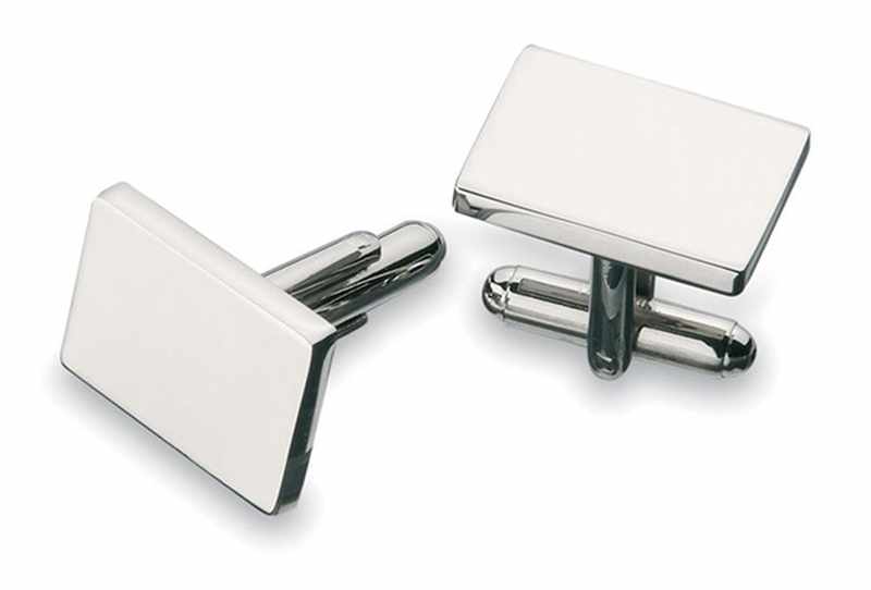 Nickel plated plain cufflinks