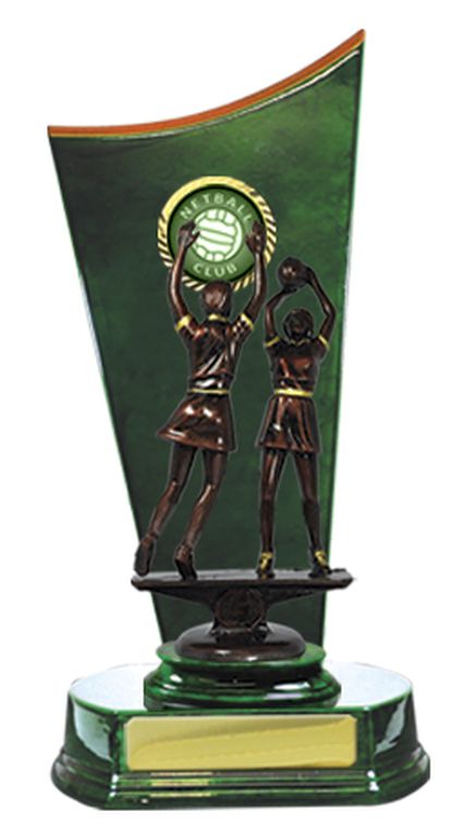 Timber Backstand Netball Trophy with 25mm Centre